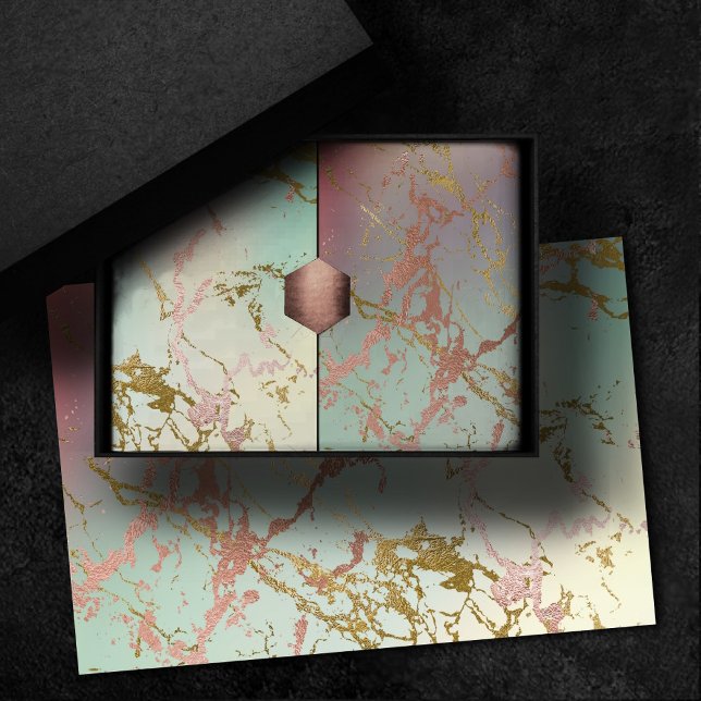Elegant Beige Marble | Mint Sage Green Rose Gold Tissue Paper (Creator Uploaded)