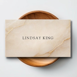 Elegant Beige Marble QR Code Business Card