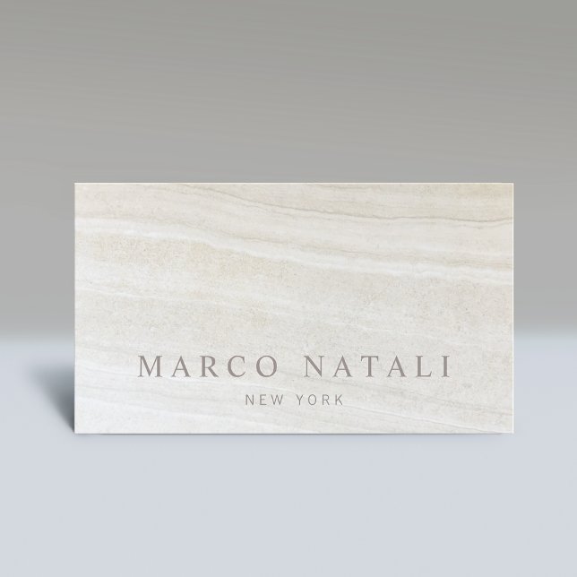 Elegant Beige Marble Stone Business Card (Creator Uploaded)