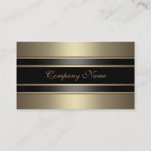 Elegant Beige Metal Look Black Bronze Business Card