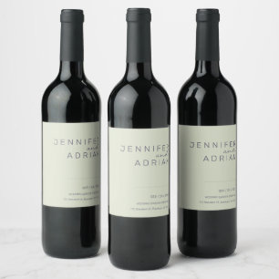 Elegant Beige Minimal White and Red Wine Label