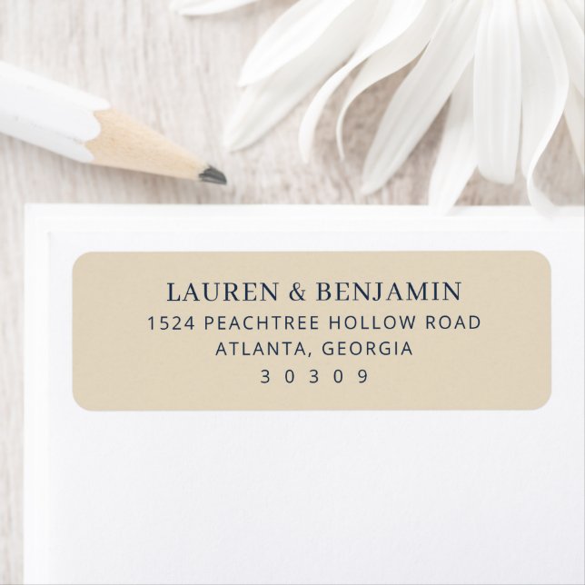 Elegant Beige Minimalist Address Card (Insitu)