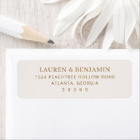 Elegant Beige Minimalist Address Card