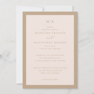 Elegant Beige Minimalist Calligraphy Invitation