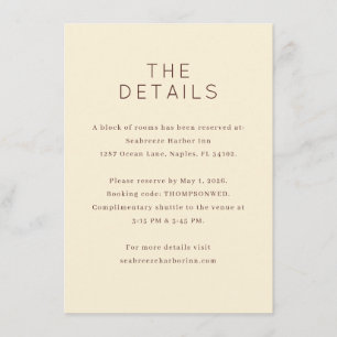 Elegant Beige Minimalist Details Enclosure Card