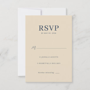 Elegant Beige Minimalist RSVP