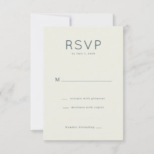 Elegant Beige Minimalist RSVP Card