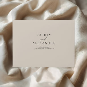 Elegant Beige Minimalist Wedding Envelope