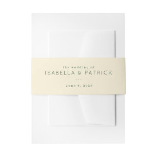 Elegant Beige Minimalist Wedding Invitation Belly Band