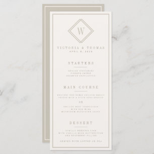 Elegant Beige Minimalist Wedding Menu