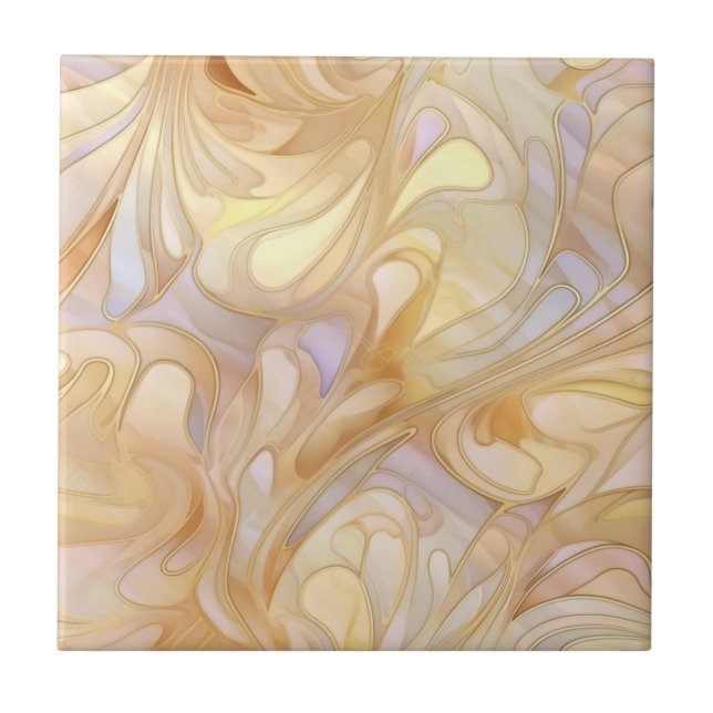Elegant beige mother of pearl  tile (Front)