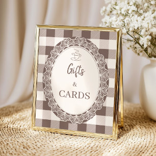 Elegant Beige Neutral Baby Shower Gifts and Cards Poster