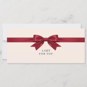 Elegant Beige Red Bow Gift Certificate