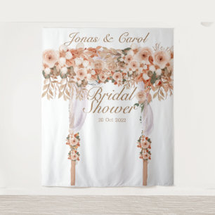 Elegant beige roses bridal shower floral bride tapestry