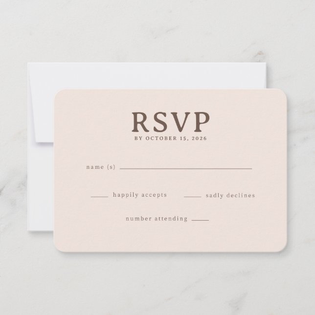 Elegant Beige RSVP Card (Front)