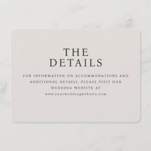 Elegant Beige Serif Wedding Information Card
