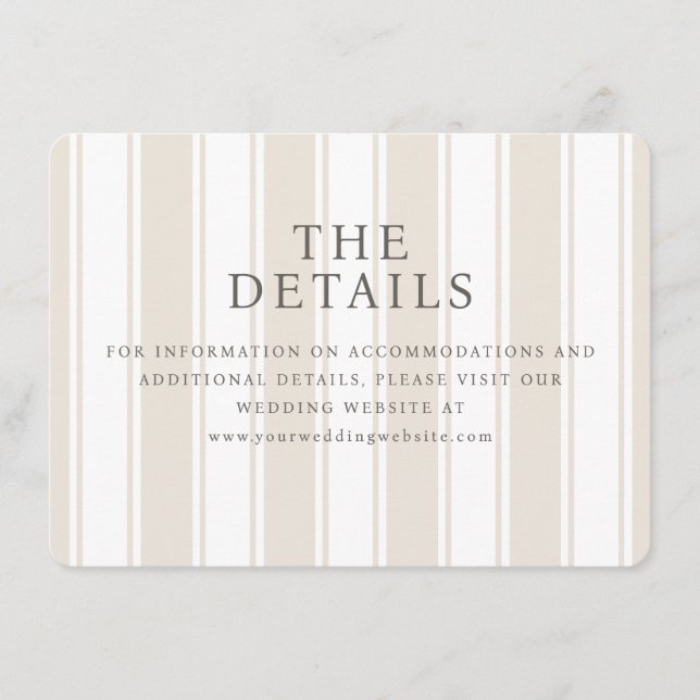 Elegant Beige Stripes Enclosure Card (Front)