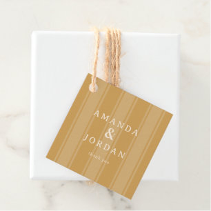 Elegant Beige Stripes Favour Tags