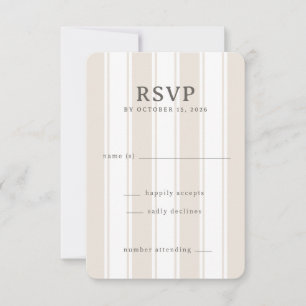 Elegant Beige Stripes RSVP Card