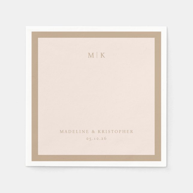 Elegant Beige Typographic Napkin (Front)