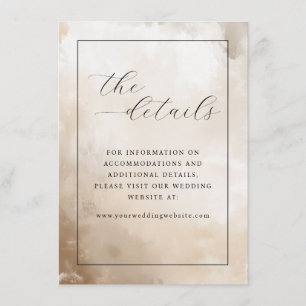 Elegant Beige Watercolor Details Enclosure Card