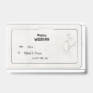 Elegant Beige Wedding Gift Tag ID Badge