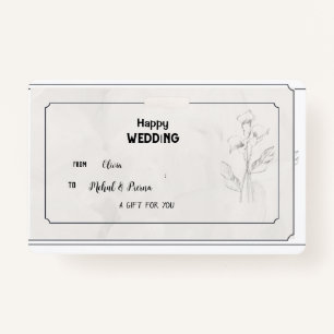 Elegant Beige Wedding Gift Tag ID Badge