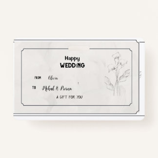 Elegant Beige Wedding Gift Tag ID Badge