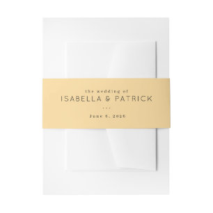 Elegant Beige Wedding Invitation Belly Band