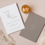 Elegant Beige Wedding Save The Date Card<br><div class="desc">This simple minimalist save-the-date card is perfect for announcing your upcoming wedding.  This card features a beige-and-white design with elegant text.  Customise text on the front and back of the card with all the details of your special day.  #savethedate #ourwedding #minimalistwedding</div>