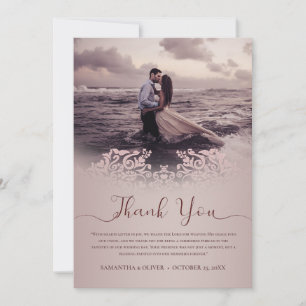 Elegant Beige Wedding Thank You Card
