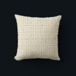 Elegant Beige & White Greek Pattern Throw Pillow<br><div class="desc">Elegant Beige & White Greek Pattern pillow.</div>