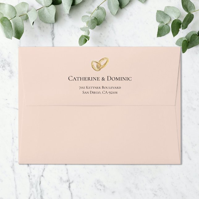 Elegant Beige with Rings Wedding Envelope (Creator Uploaded)