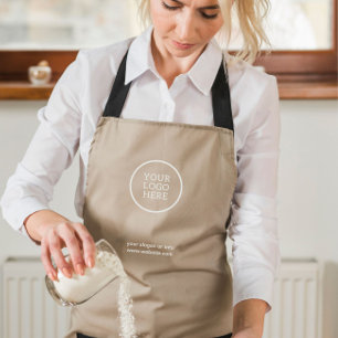 Elegant Beige your Logo Here Business website Apron