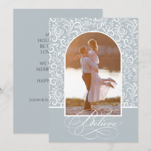 Elegant Believe Christmas Photo Holiday Card
