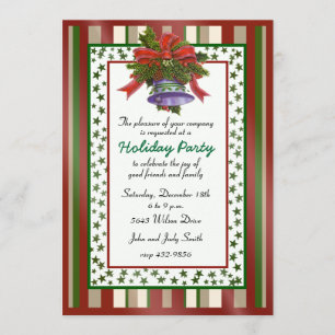 Elegant Bell Christmas Party Invitation