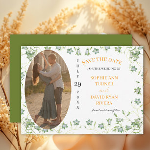 Elegant Bellflower Wedding Photo Save The Date