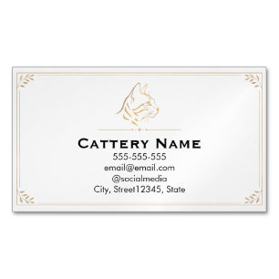 Elegant Bengal Cat Cattery Magnet Business Card 