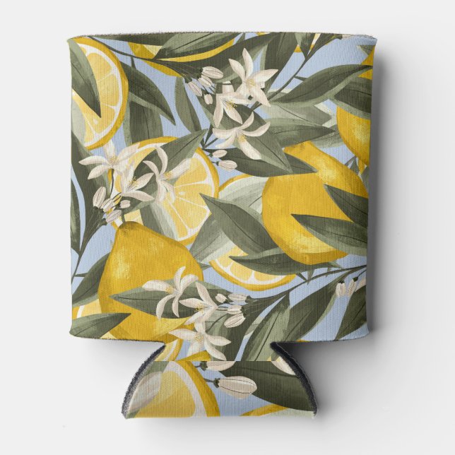 Elegant Bergamot Fruits, Citrus Branches. Can Cooler (Front)