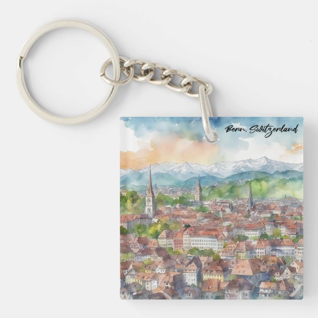 Elegant Bern Switzerland Europe Swiss Key Ring (Front)