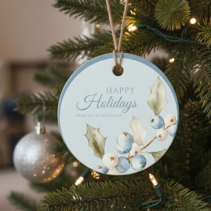 Elegant Berries Happy Holidays Round Gift Tag