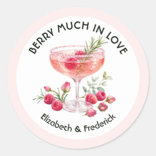 Elegant Berry Much in Love Raspberry Wedding Classic Round Sticker