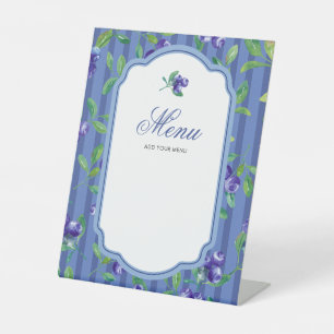 Elegant Berry Sweet Menu Baby Shower Pedestal Sign