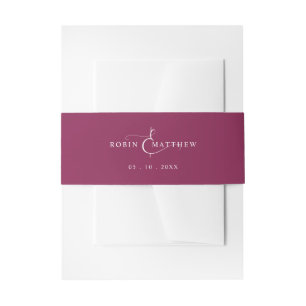 Elegant Berry Wedding Invitation Belly Band
