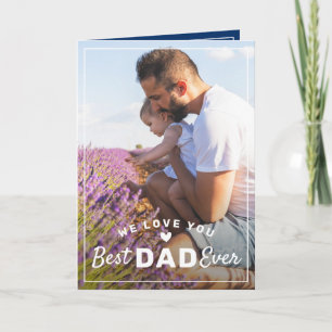 Elegant Best Dad Ever 2 Photo Father's Day Card