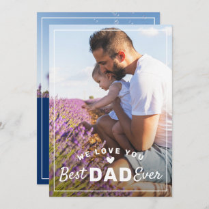Elegant Best Dad Ever 2 Photo Father's Day Card