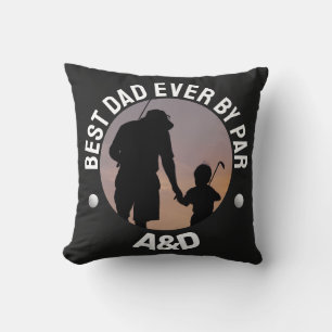elegant best dad ever by par personalized photo  cushion