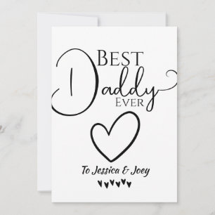 elegant, best dad ever, calligraphy personalise  holiday card