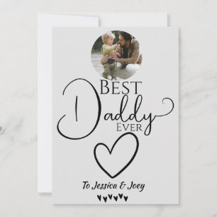 elegant, best dad ever, calligraphy personalise holiday card
