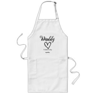 elegant, best dad ever, daddy love personalise  long apron